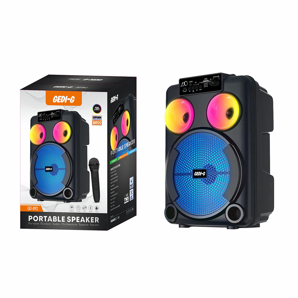 Zore GD-892 Mikrofonlu RGB TWS 8 inç Stereo Bass Kablosuz Karaoke Hoparlör - 3