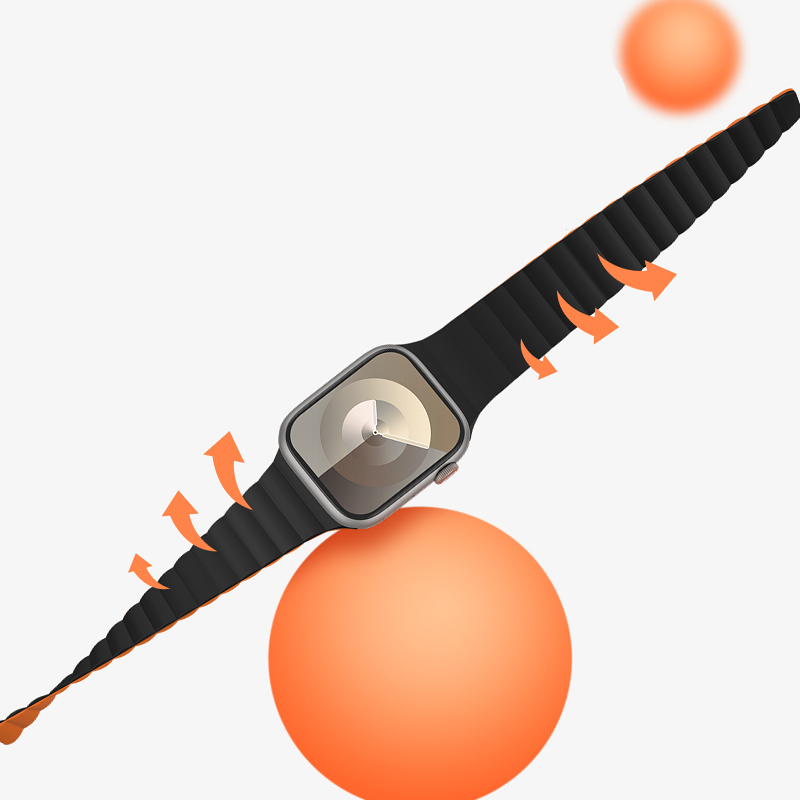 Apple Watch 10 42mm Uyumlu Benks Magnetik Tak Çıkar Silikon Strap Kayış - 5