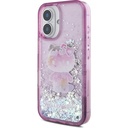 Apple iPhone 16 Uyumlu Kılıf Hello Kitty Orjinal Lisanslı Sıvılı Simli 50. Yıldönümü Partisi Kapak