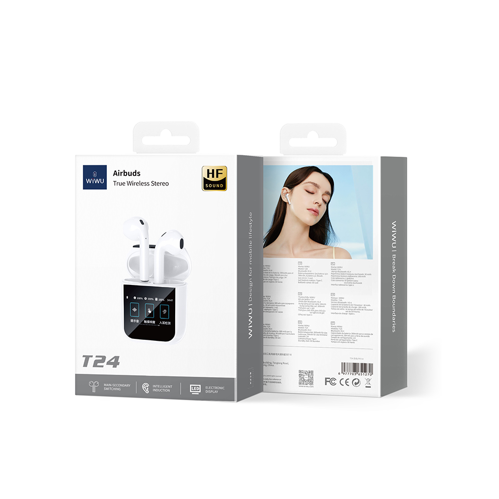 Wiwu Airbuds T24 Dokunmatik LCD Ekranlı TWS Bluetooth Kulaklık v5.4 - 5