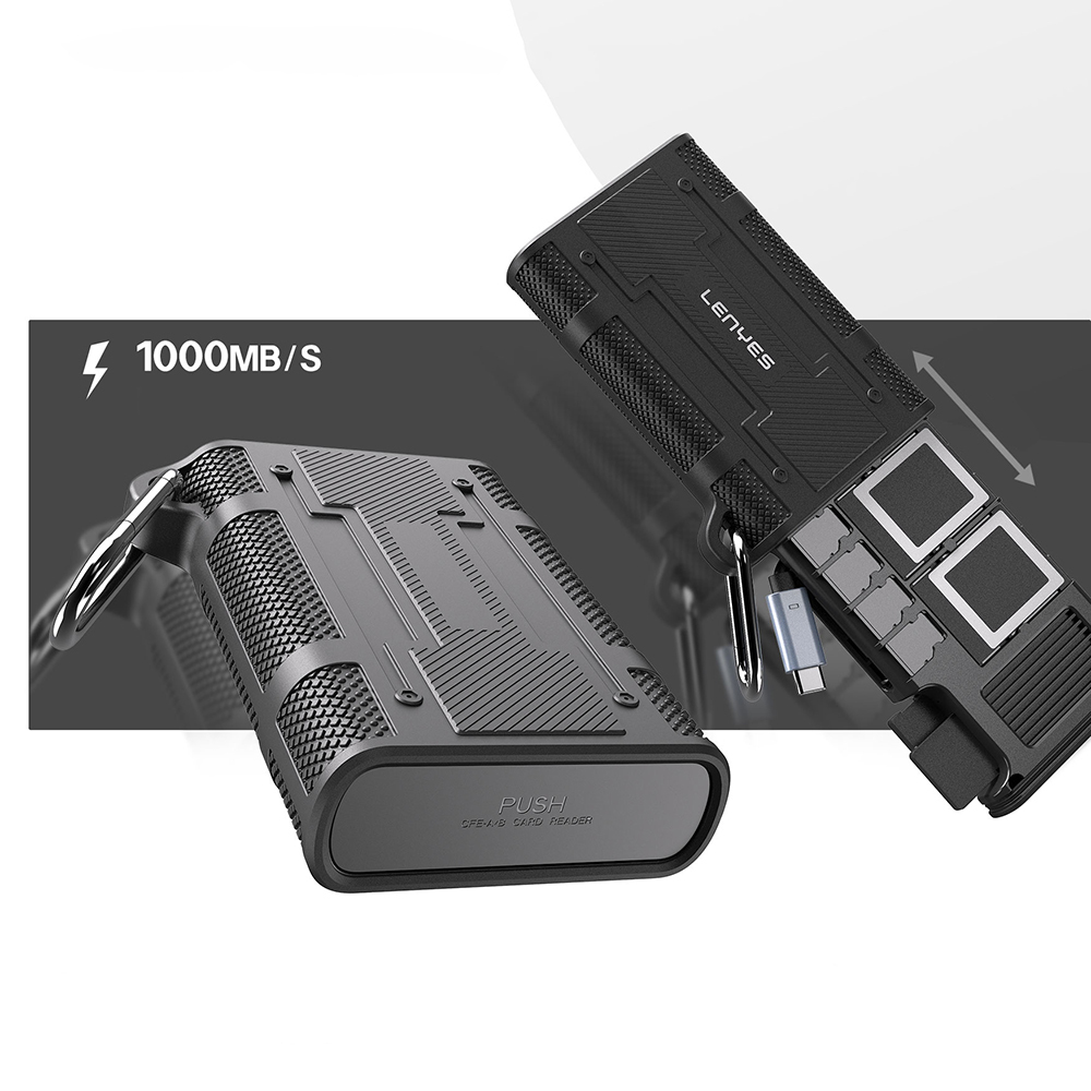 Lenyes LCR01 Type-C Kablolu Su Geçirmez Çoklu Kart Depolama ve Okuyucu Kutusu 10 Gbps - 1