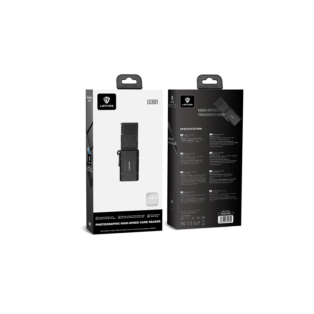 Lenyes LCR01 Type-C Kablolu Su Geçirmez Çoklu Kart Depolama ve Okuyucu Kutusu 10 Gbps - 6