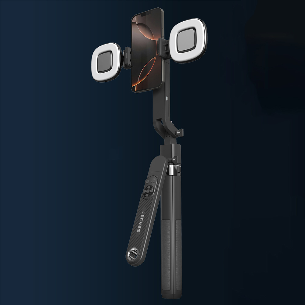 Lenyes LPH108 Canlı Yayın Dolgu Işıklı Kumandalı 360 Derece Dönebilen Selfie Çubuğu ve Tripod - 3