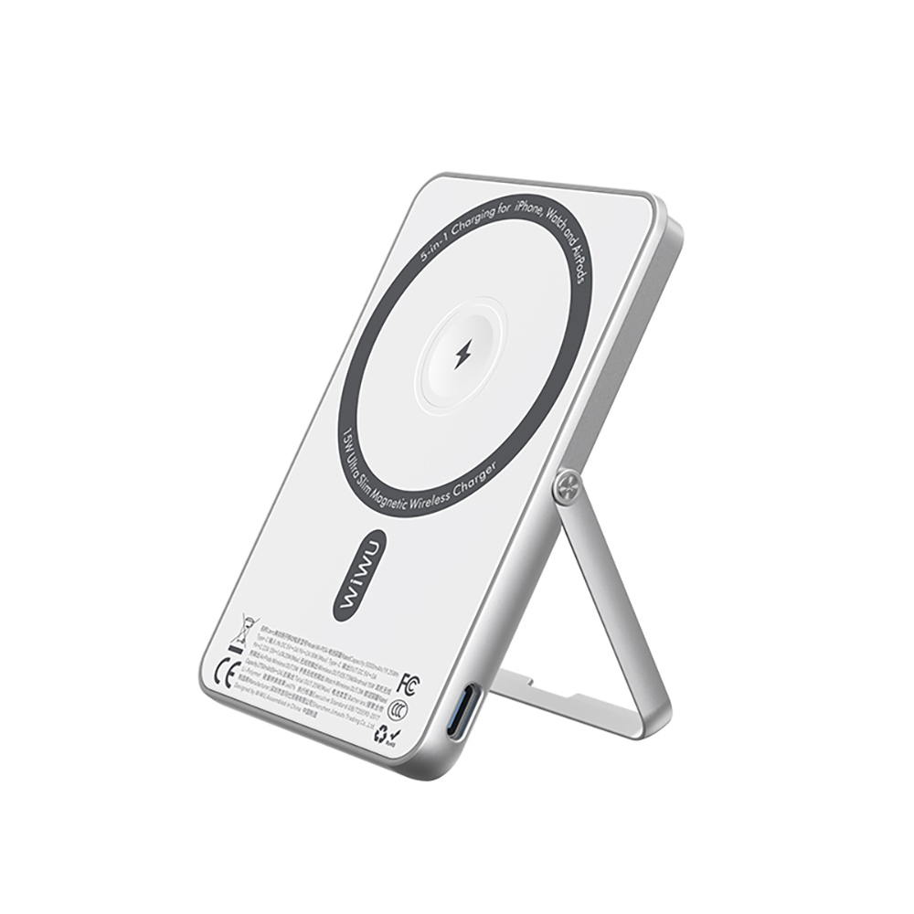 Wiwu Wi-P034 Dijital LED Göstergeli Standlı Kablosuz Powerbank 5000mAh 15W - 5