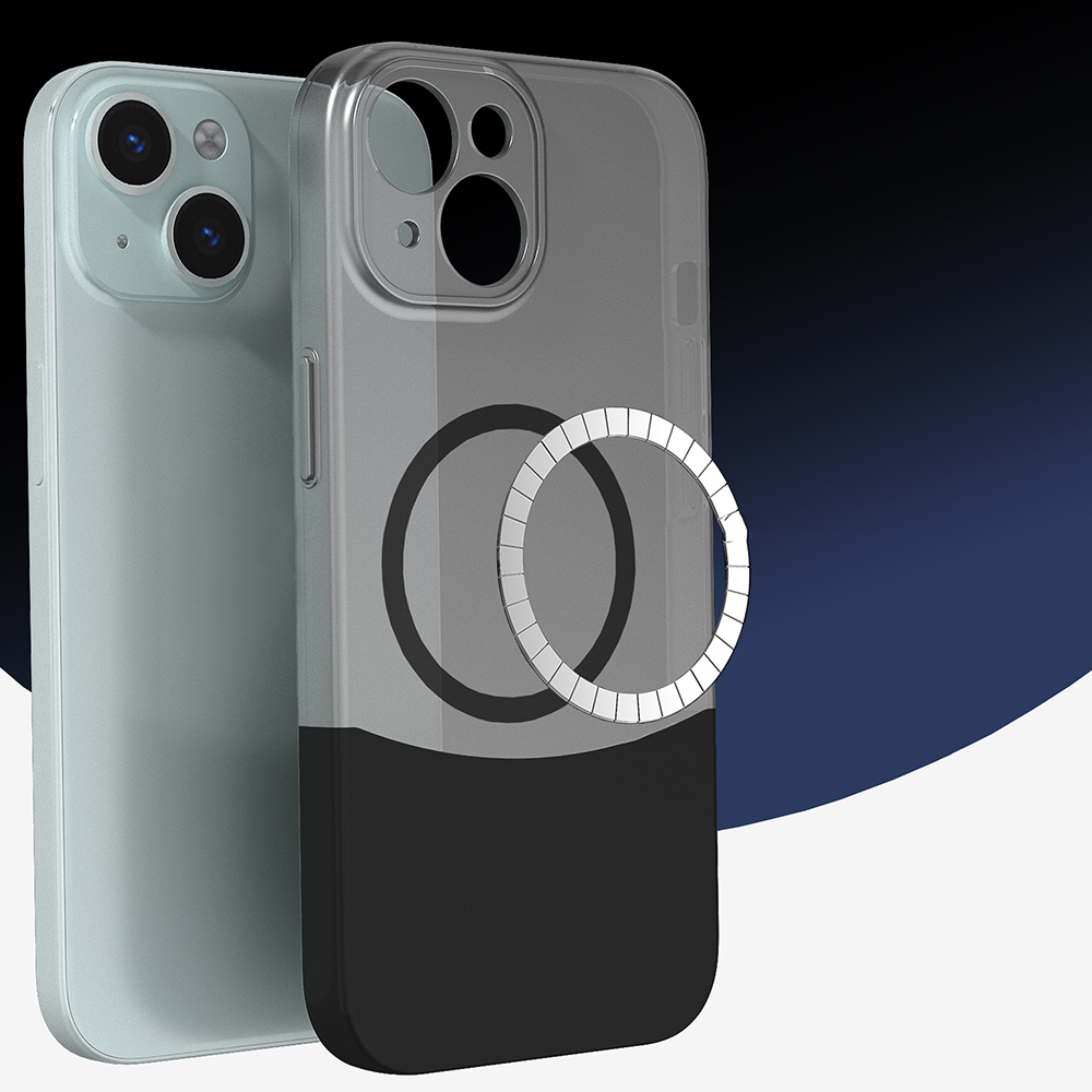 Apple iPhone 15 Uyumlu Kılıf M-Safe Şarj Özellikli Mıknatıslı Zore Duble Kapak - 2