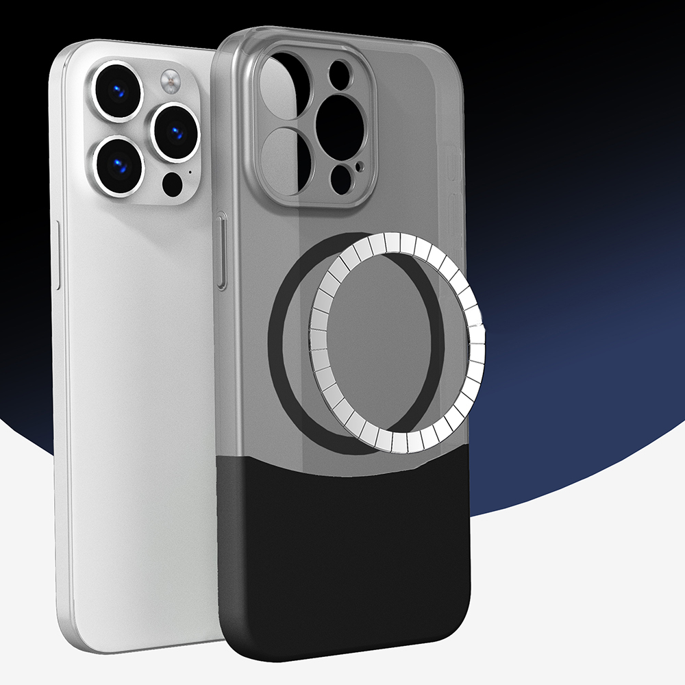 Apple iPhone 15 Pro Uyumlu Kılıf M-Safe Şarj Özellikli Mıknatıslı Zore Duble Kapak - 2