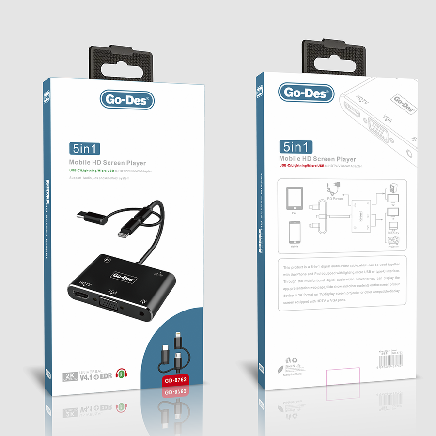 Go Des GD-8762 5 in 1 Mobile HD Screen Player - 1