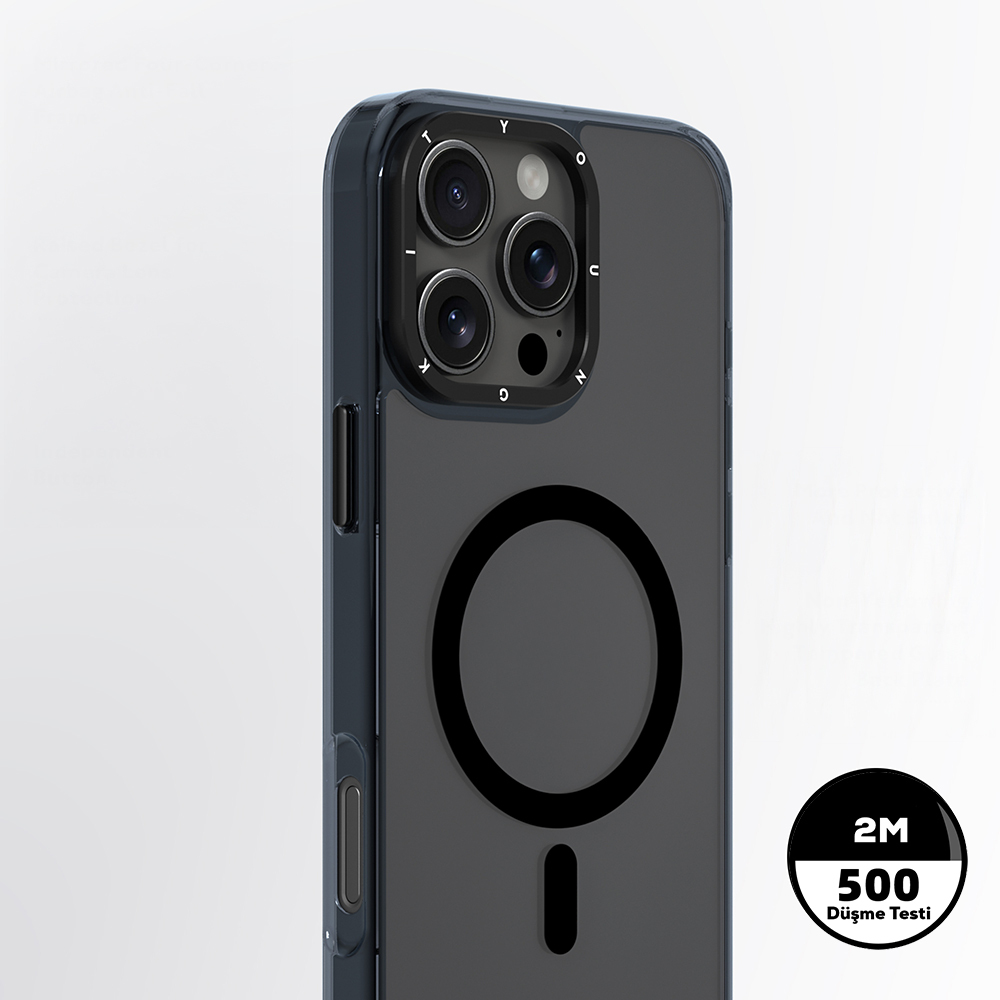 Apple iPhone 16 Pro Max Uyumlu Kılıf M-safe Şarj Özellikli Cam Arka Yüzey TPU Youngkit Gemstone Clear Serisi Kapak - 2