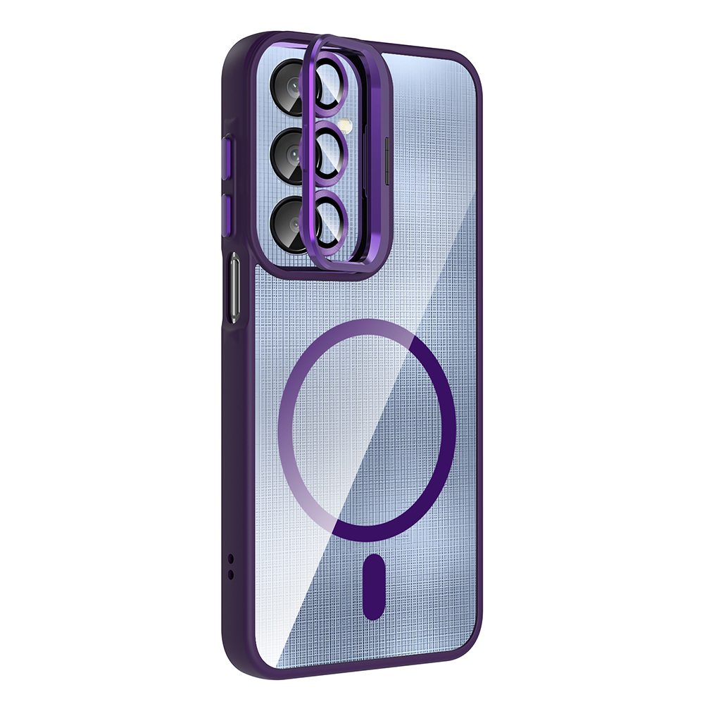 Samsung Galaxy A36 Uyumlu Kılıf Standlı ve Kamera Lens Hediyeli M-Safe Şarj Özellikli Zore Etro Kapak - 1