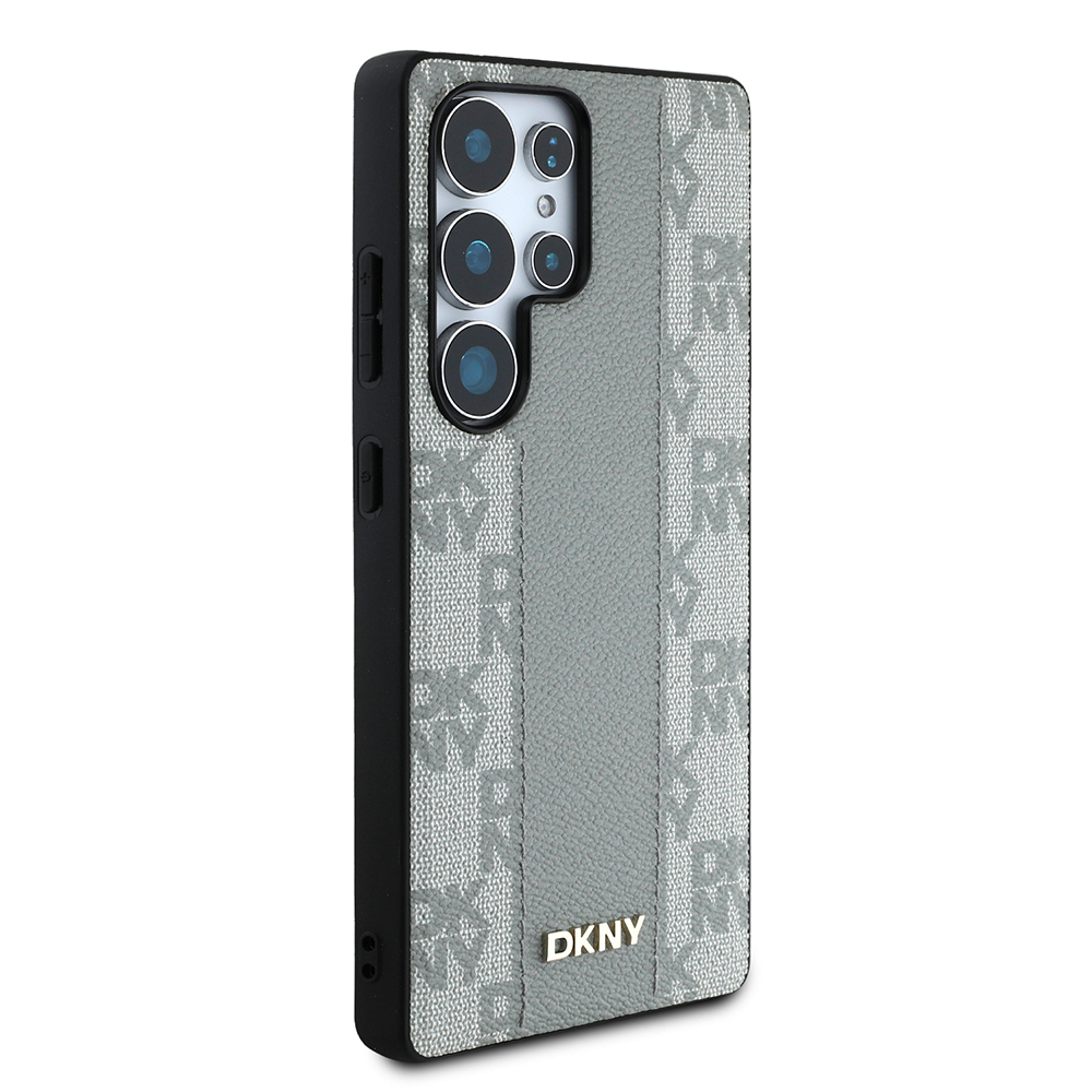 Samsung Galaxy S25 Ultra Uyumlu Kılıf DKNY Orjinal Lisanslı M-safe Şarj Özellikli 3D Yazılı Checkered Pattern Kapak - 9