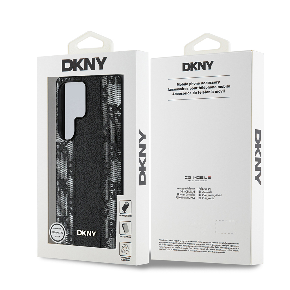 Samsung Galaxy S25 Ultra Uyumlu Kılıf DKNY Orjinal Lisanslı M-safe Şarj Özellikli 3D Yazılı Checkered Pattern Kapak - 13