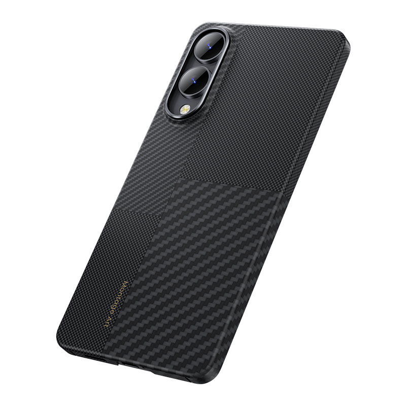 Samsung Galaxy S25 Edge Uyumlu Kılıf M-safe Şarj Özellikli Karbon Fiber Benks Montage ArmorAir Kevlar Kapak - 2