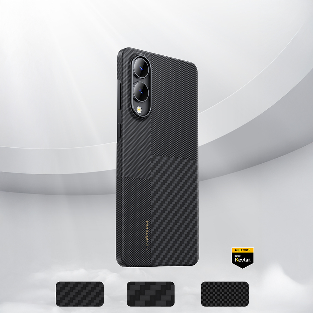 Samsung Galaxy S25 Edge Uyumlu Kılıf M-safe Şarj Özellikli Karbon Fiber Benks Montage ArmorAir Kevlar Kapak - 4