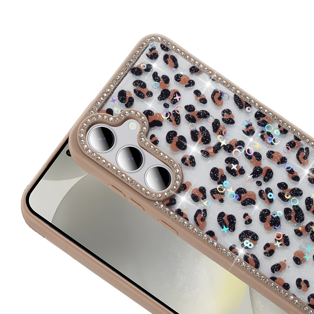 Samsung Galaxy S24 FE Uyumlu Kılıf Taşlı ve Simli Tasarım Zore Azra Kapak - 4