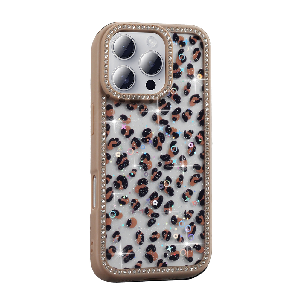 Apple iPhone 16 Pro Uyumlu Kılıf Taşlı ve Simli Tasarım Zore Azra Kapak - 1
