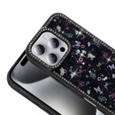 Apple iPhone 16 Pro Uyumlu Kılıf Taşlı ve Simli Tasarım Zore Azra Kapak - 5