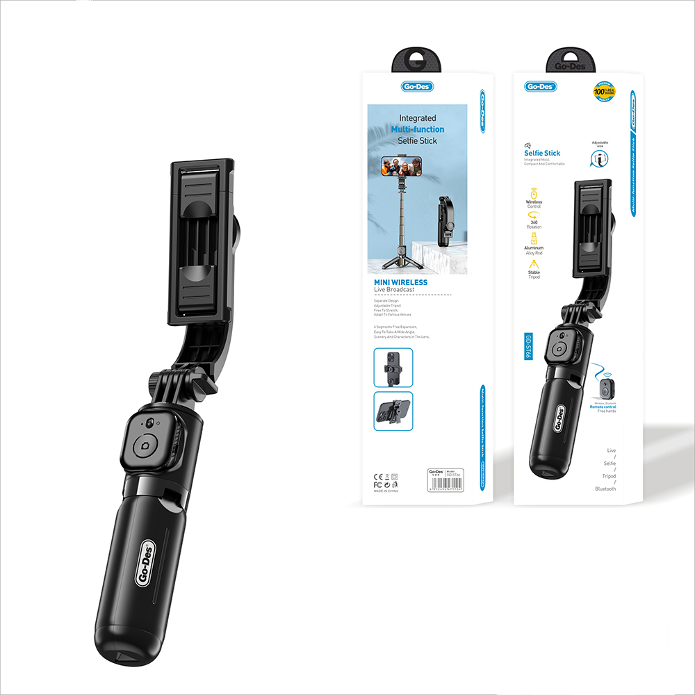 Go Des GD-ST66 Kumandalı 360 Derece Dönebilen Selfie Çubuğu ve Tripod - 2