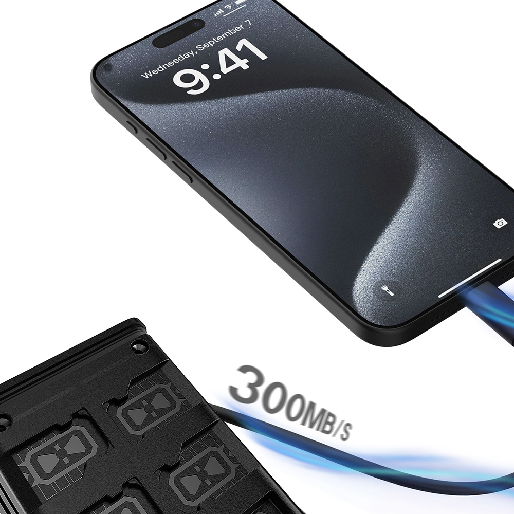 Lenyes LCR03 Type-C Kablolu Su Geçirmez Çoklu Kart Depolama ve Okuyucu Kutusu 10 Gbps - 5