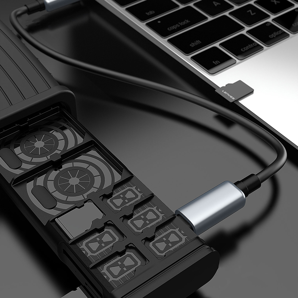 Lenyes LCR03 Type-C Kablolu Su Geçirmez Çoklu Kart Depolama ve Okuyucu Kutusu 10 Gbps - 7