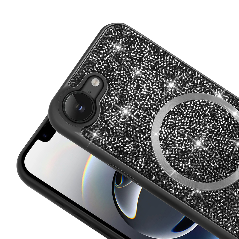 Apple iPhone 16E Uyumlu Kılıf Pırlanta Tasarımlı M-safe Şarj Özellikli Zore Mozaik Silikon Kapak - 2