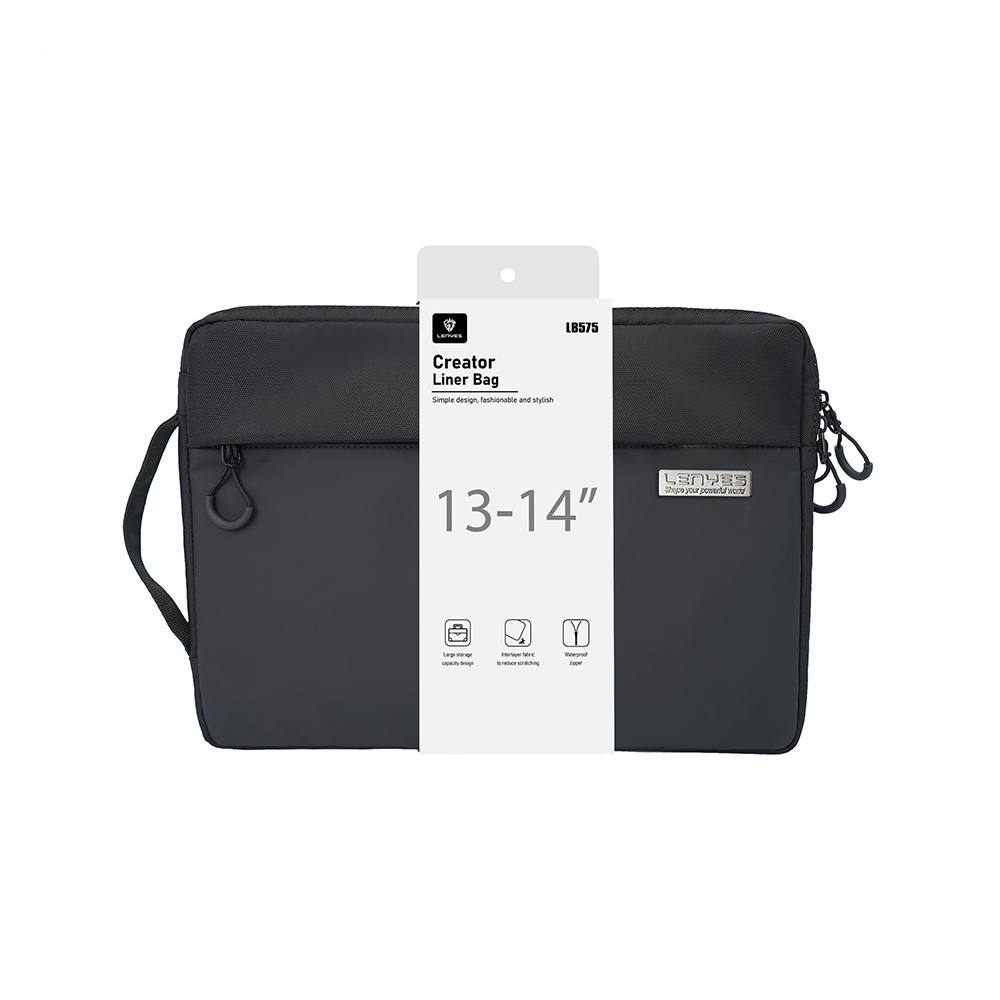 Lenyes LB575 Creator Serisi Darbe Emici Su Geçirmez Polyester Kumaş 13-14 inç Laptop Çantası - 1