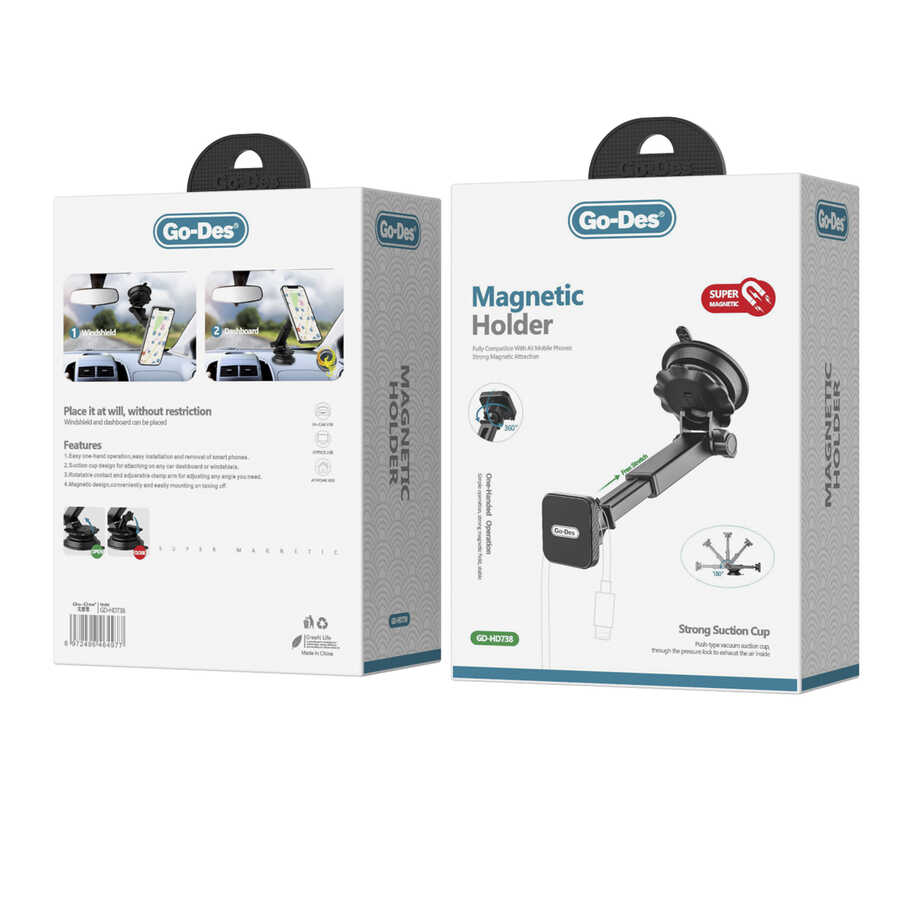 Go Des GD-HD738 Magnetik Araç Telefon Tutucu - 3