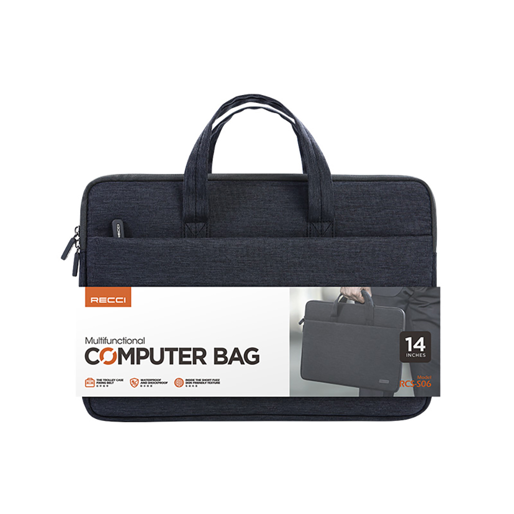 Recci RCS-S06 Su Geçirmez Polyester Kumaş 14 inç Laptop Çantası - 1