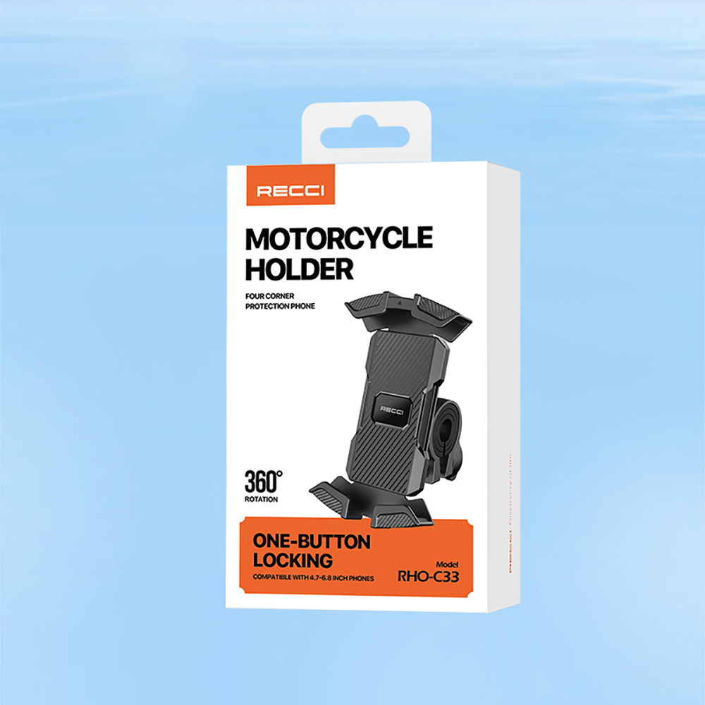 Recci RHO-C33 360° Derece Dönebilen Ayarlanabilir Motosiklet ve Bisiklet Telefon Tutucu - 7