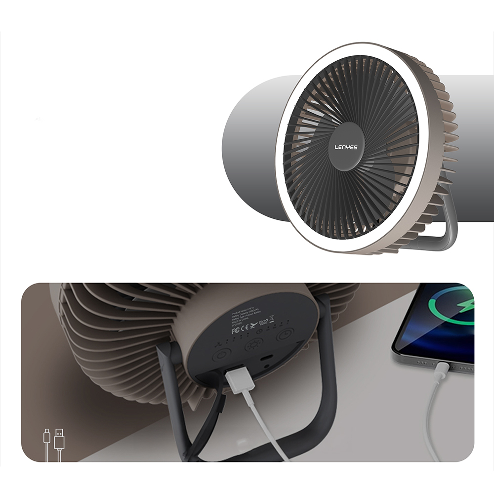 Lenyes LHF11 Led Işıklı 4 Kademeli Çok Fonksiyonlu Soğutucu Fan - 5