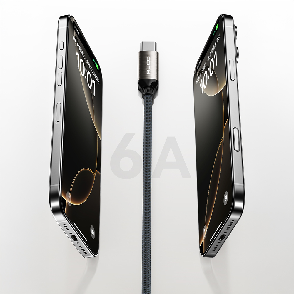 Recci RS35C USB-A to Type-C Örgü Tasarımlı Hızlı Şarj Özellikli Data ve Şarj Kablosu 1M - 2