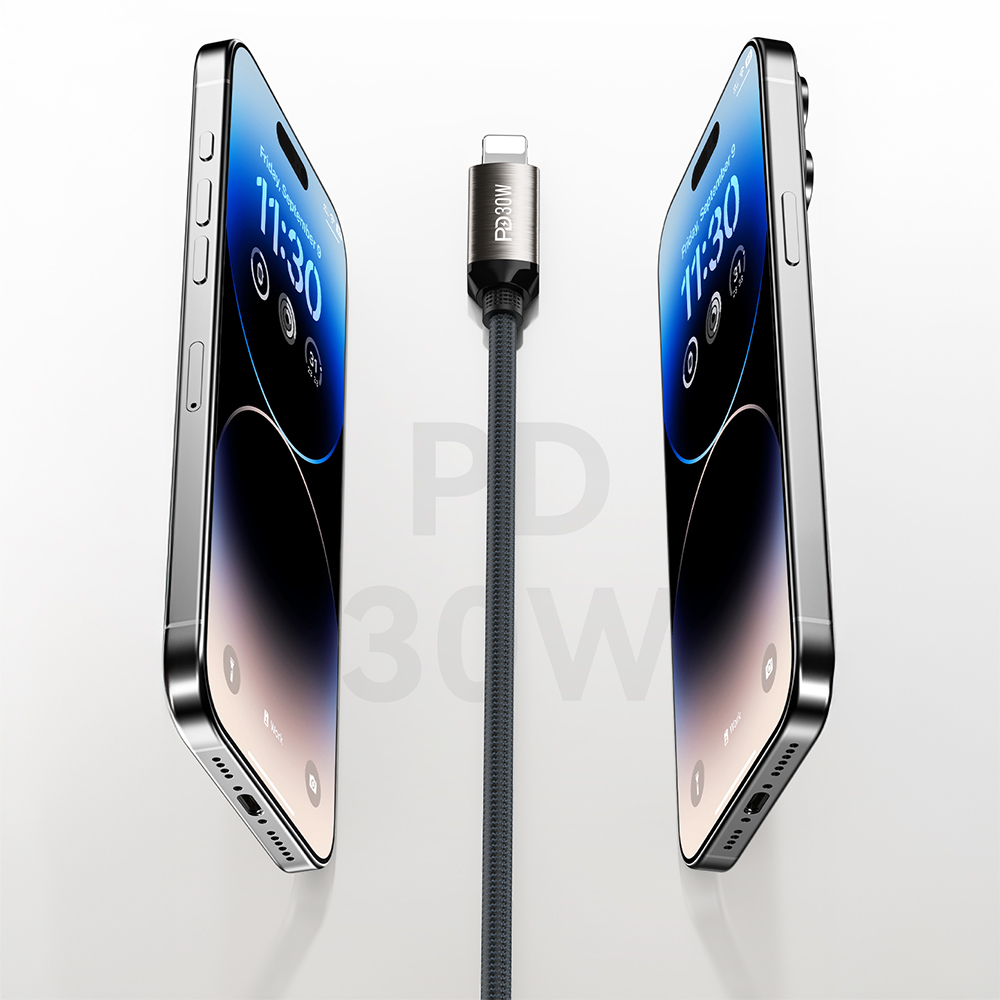 Recci RS35CL Type-C to Lightning PD 30W Örgü Tasarımlı Hızlı Şarj Özellikli Data ve Şarj Kablosu 1M - 4