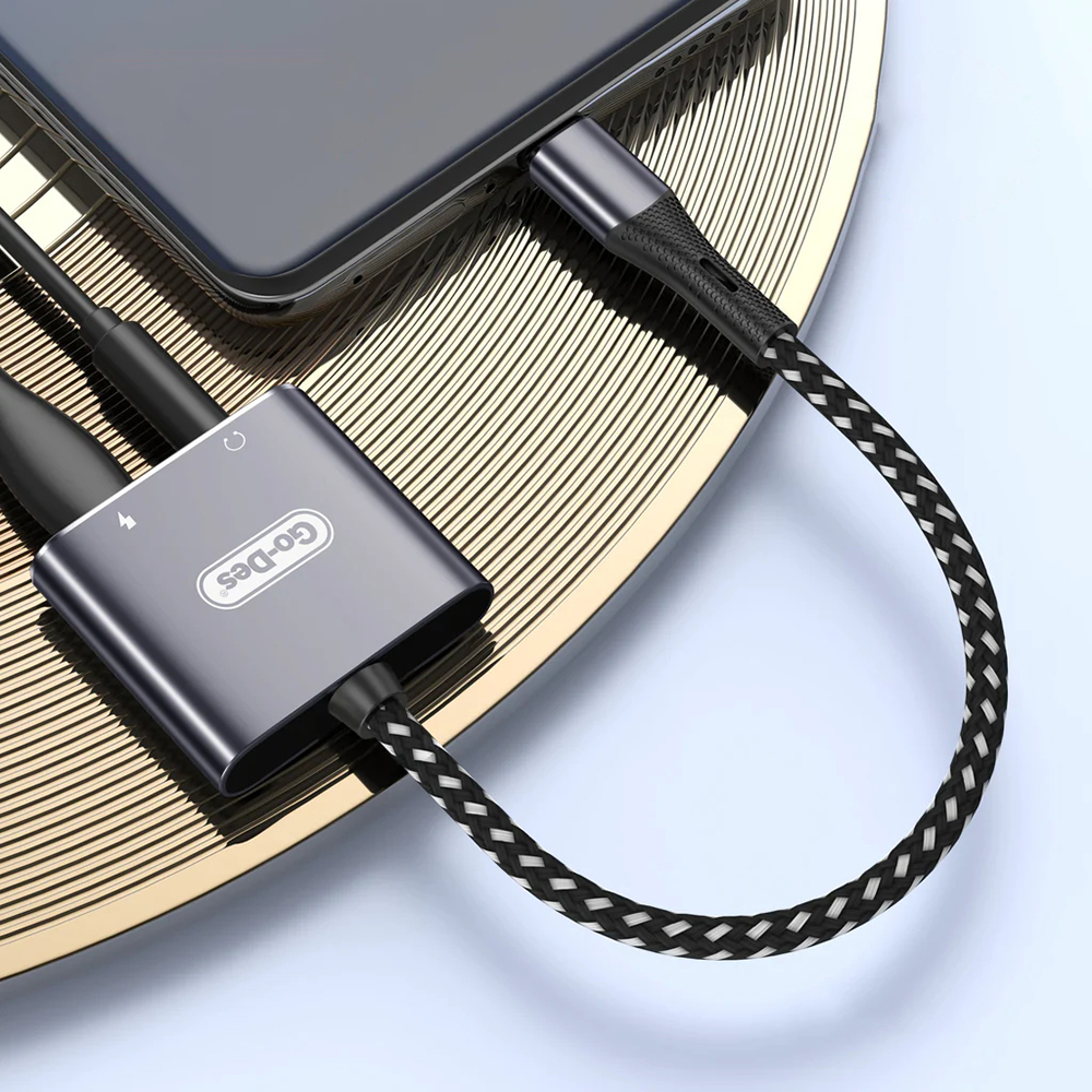 Go Des GD-UC160 2in1 Type-C To 3.5mm Aux Çevirici Ses Adaptörü - 1