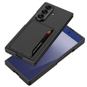 Galaxy Z Fold 7 Suni Deri Arka Yüzey Zore Kartlıklı Kıpta Silikon Kapak - 3