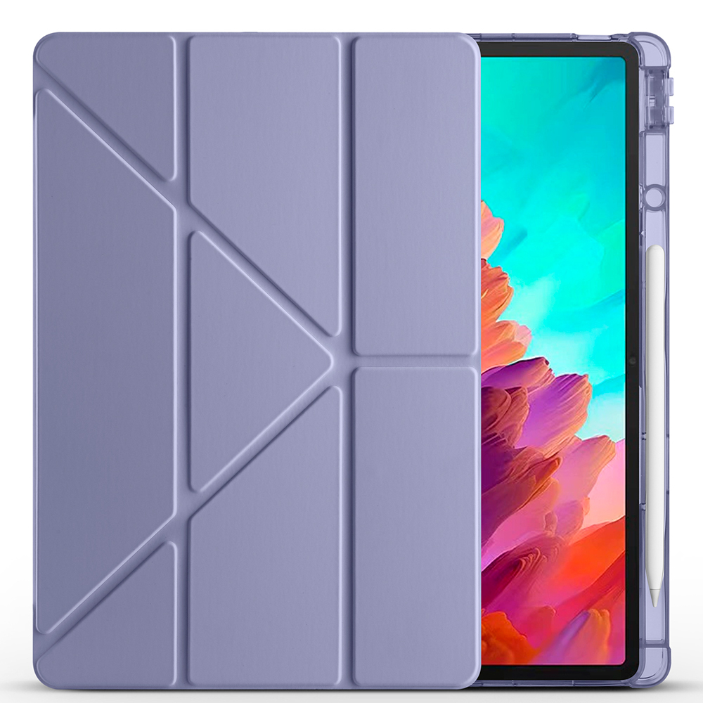 Lenovo Idea Tab Pro 12.7 TB-373FU Kılıf Zore Tri Folding Kalem Bölmeli Standlı Kılıf - 3