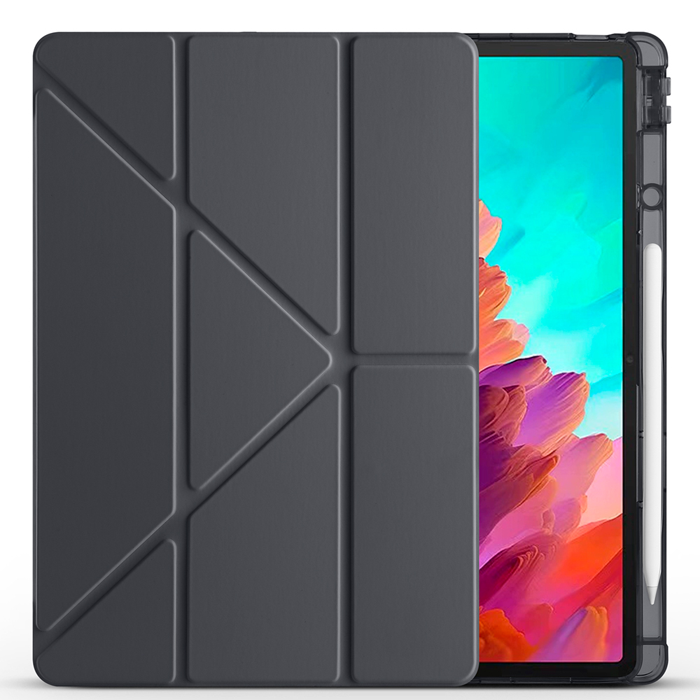 Lenovo Idea Tab Pro 12.7 TB-373FU Kılıf Zore Tri Folding Kalem Bölmeli Standlı Kılıf - 4