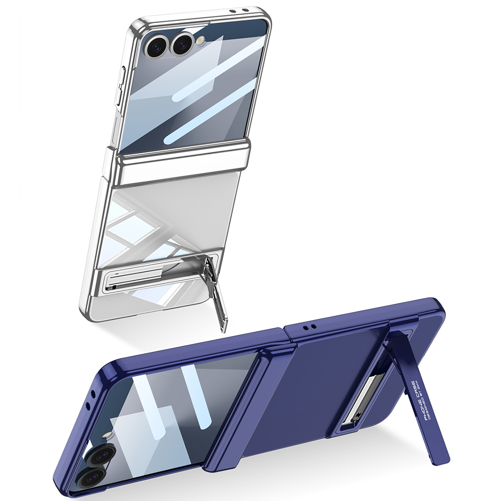 Samsung Galaxy Z Flip Uyumlu 7 Kılıf Kamera Korumalı Şeffaf Tasarımlı Zore Lego Standlı Kapak - 4