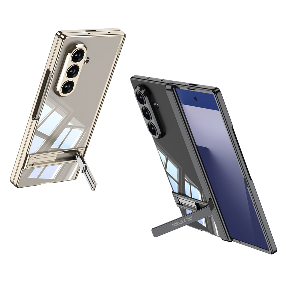 Galaxy Z Fold 7 Kılıf Kamera Korumalı Şeffaf Tasarımlı Zore Lego Standlı Kapak - 4