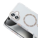 Apple iPhone 16 Pro Uyumlu Kılıf Taşlı Tasarım M-safe Şarj Özellikli Zore Koment Silikon Kapak - 1