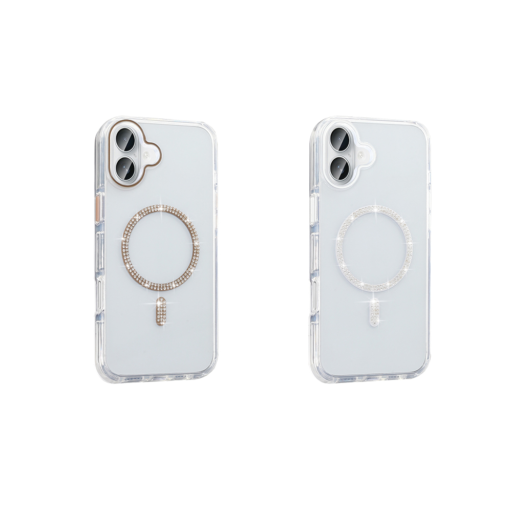 Apple iPhone 16 Pro Uyumlu Kılıf Taşlı Tasarım M-safe Şarj Özellikli Zore Koment Silikon Kapak - 5