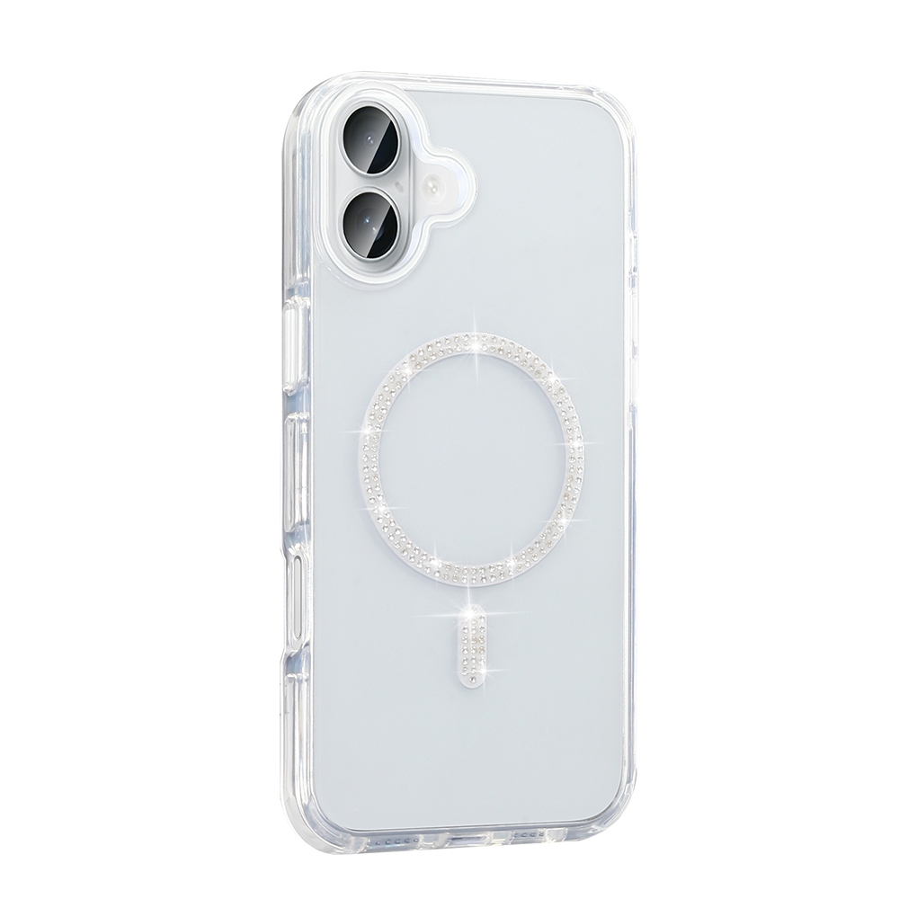 Apple iPhone 16 Plus Uyumlu Kılıf Taşlı Tasarım M-safe Şarj Özellikli Zore Koment Silikon Kapak - 2