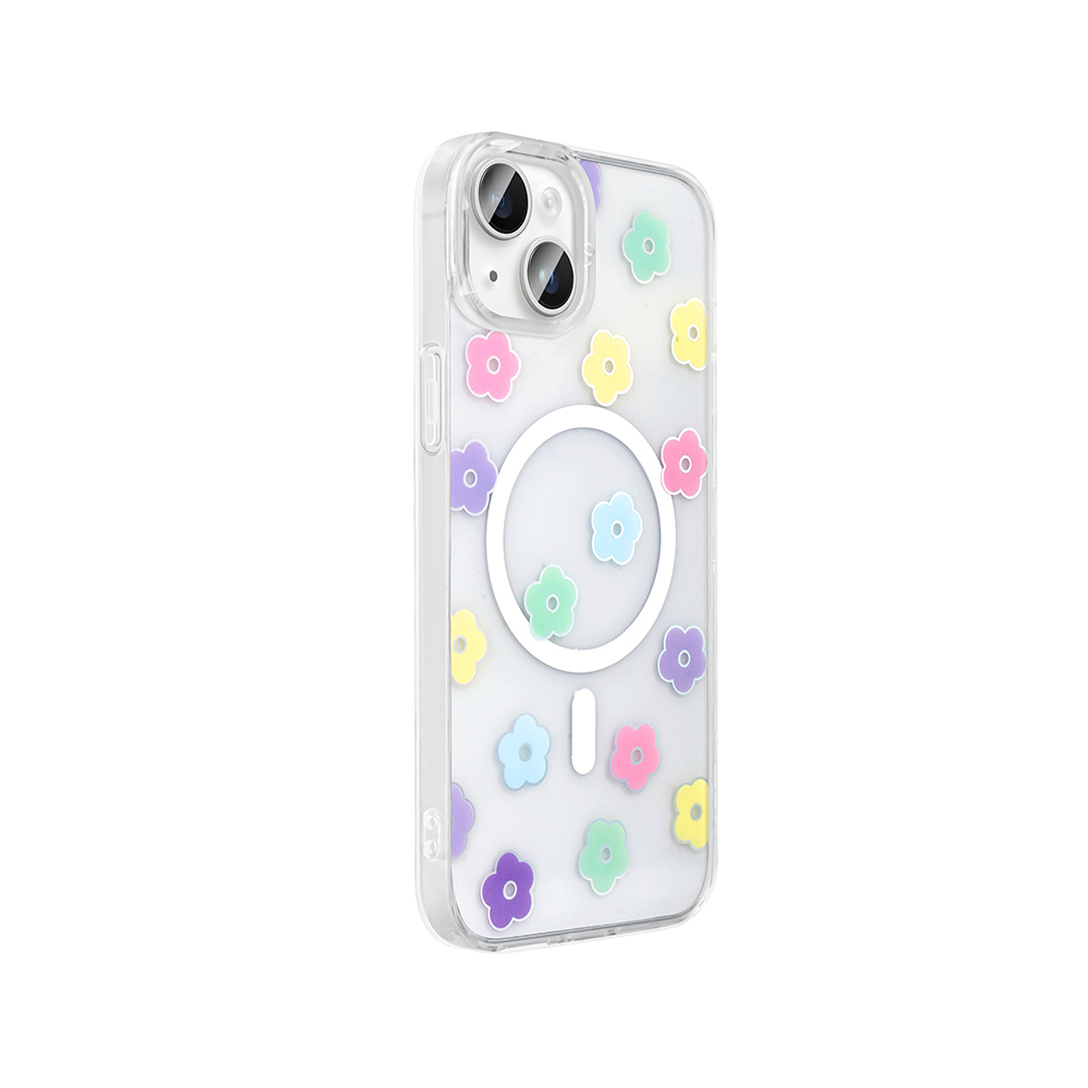 Apple iPhone 14 Uyumlu Kılıf M-Safe Şarj Özellikli Şeffaf Zore Folk Sert Kapak - 3