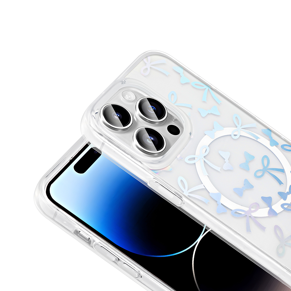 Apple iPhone 14 Pro Max Uyumlu Kılıf M-Safe Şarj Özellikli Şeffaf Zore Folk Sert Kapak - 10