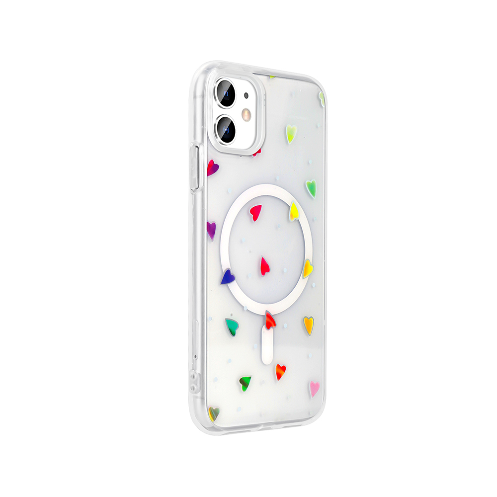 Apple iPhone 11 Uyumlu Kılıf M-Safe Şarj Özellikli Şeffaf Zore Folk Sert Kapak - 4