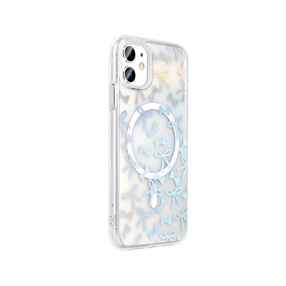 Apple iPhone 11 Uyumlu Kılıf M-Safe Şarj Özellikli Şeffaf Zore Folk Sert Kapak - 5