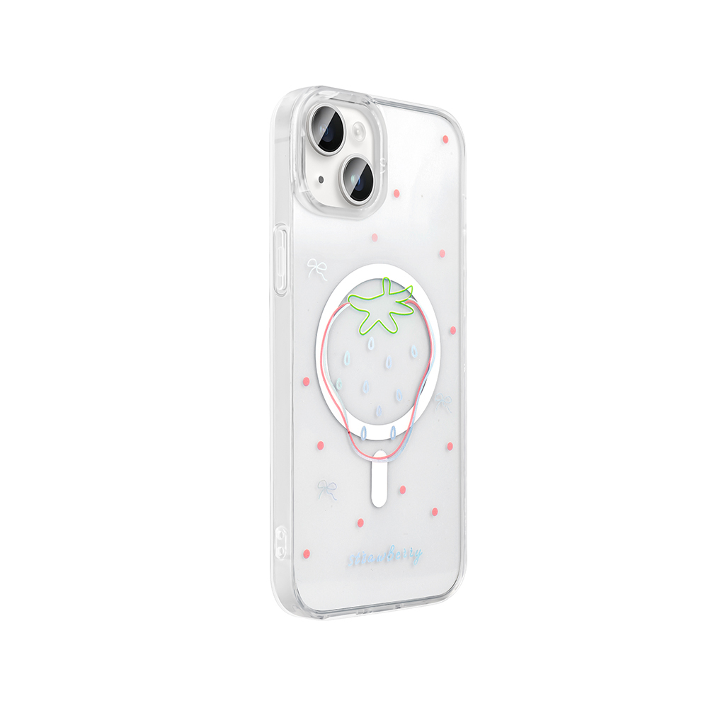 Apple iPhone 13 Uyumlu Kılıf M-Safe Şarj Özellikli Şeffaf Zore Folk Sert Kapak - 3