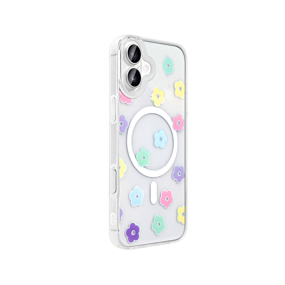 Apple iPhone 16 Plus Uyumlu Kılıf M-Safe Şarj Özellikli Şeffaf Zore Folk Sert Kapak - 5
