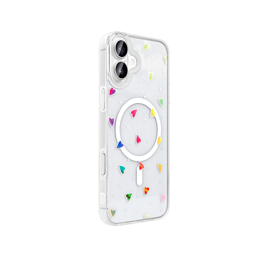 Apple iPhone 16 Plus Uyumlu Kılıf M-Safe Şarj Özellikli Şeffaf Zore Folk Sert Kapak - 9