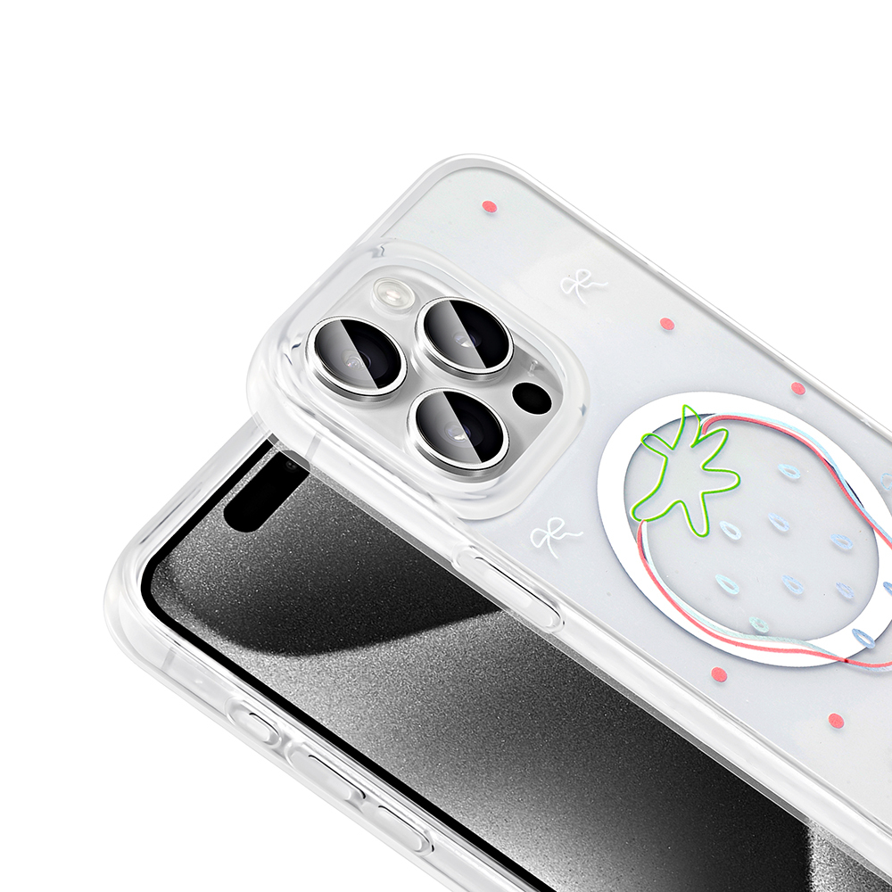 Apple iPhone 15 Pro Max Uyumlu Kılıf M-Safe Şarj Özellikli Şeffaf Zore Folk Sert Kapak - 8