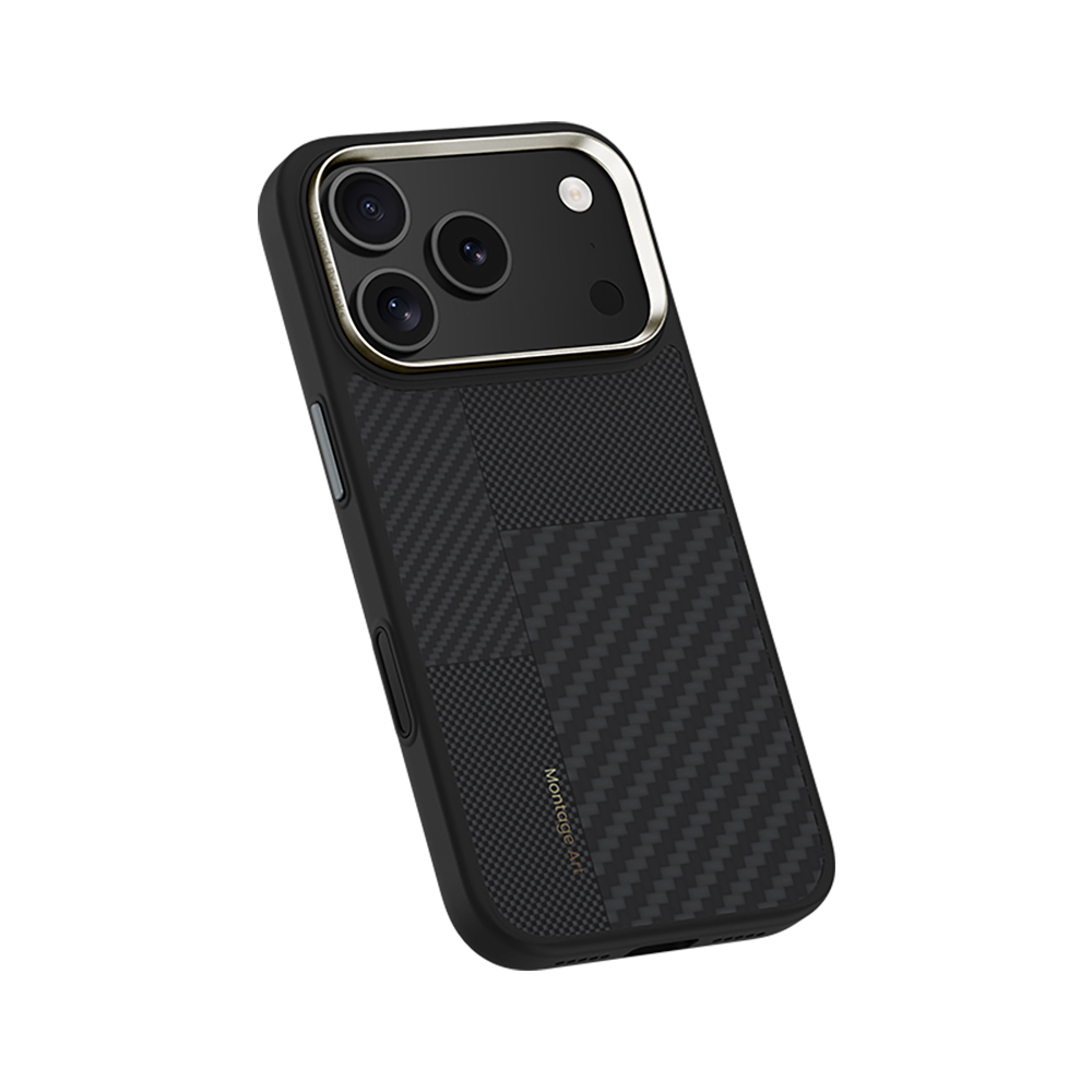 Apple iPhone 17 Pro Max Kılıf M-safe Şarj Özellikli Karbon Fiber Benks Montage Hybrid ArmorPro Kevlar Kapak - 2