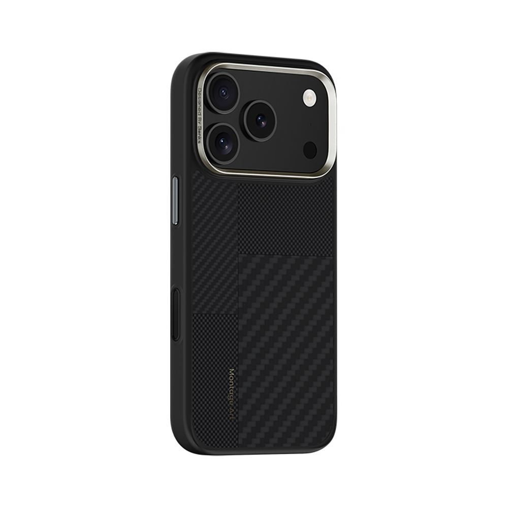 Apple iPhone 17 Pro Max Kılıf M-safe Şarj Özellikli Karbon Fiber Benks Montage Hybrid ArmorPro Kevlar Kapak - 3